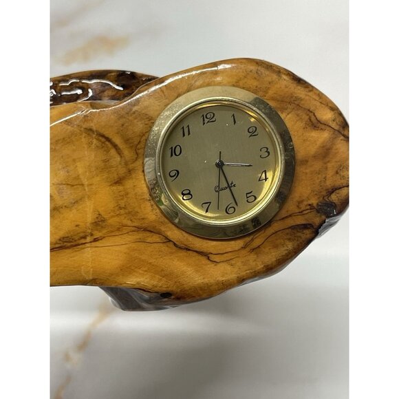 Wood Clock Natural Edge Signed Glen Schaff Artist Abstract Lightweight VTG READ - Picture 6 of 13